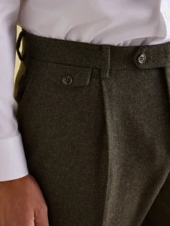 Green Slim Fit Texture Suit Trousers