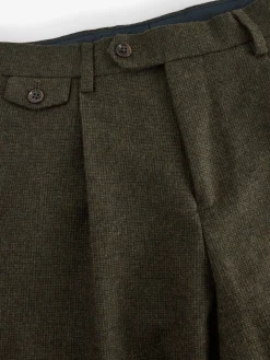 Green Slim Fit Texture Suit Trousers