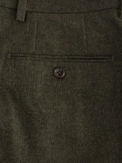 Green Slim Fit Texture Suit Trousers