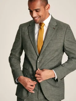 Green Slim Textured Suit Jacket
