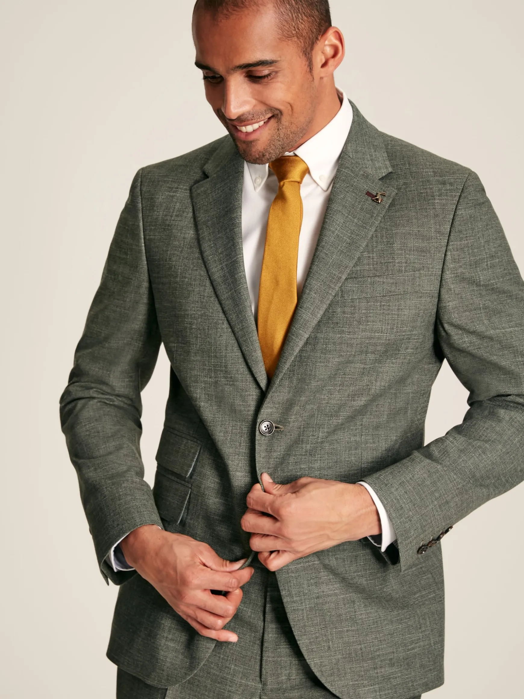 Green Slim Textured Suit Jacket