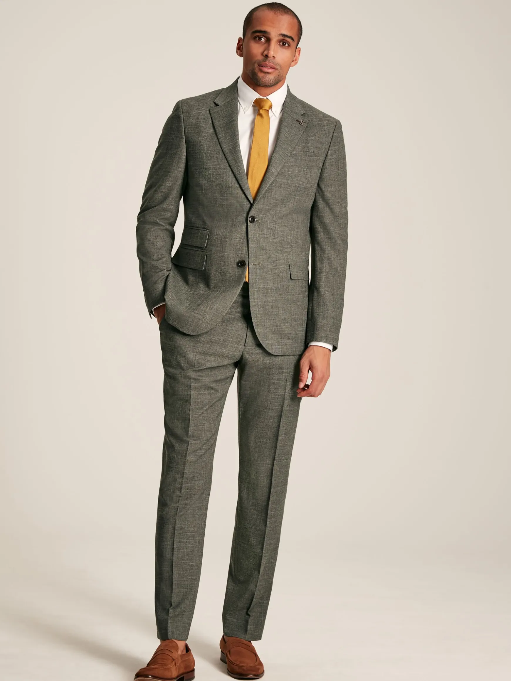 Green Slim Textured Suit Jacket