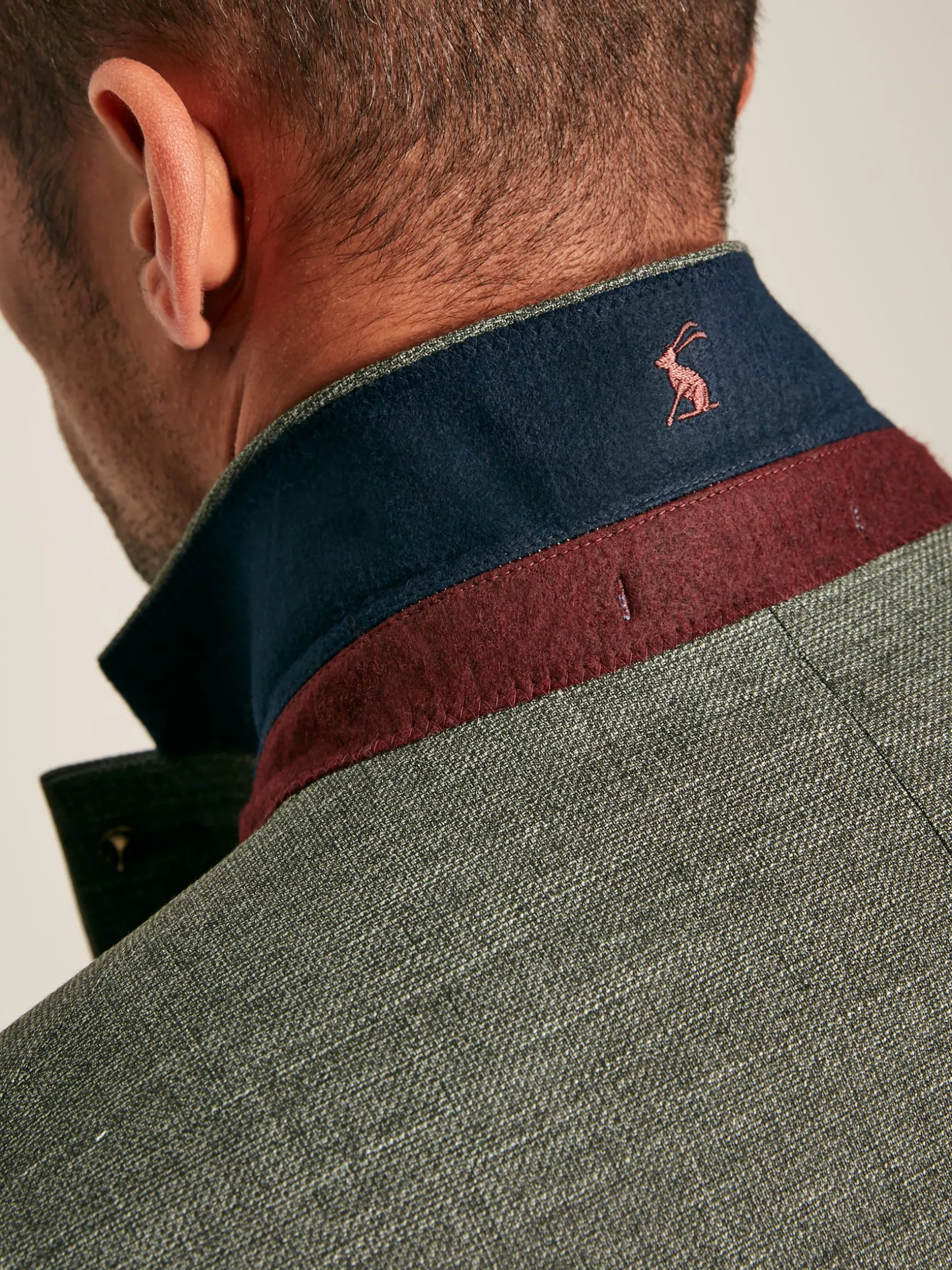 Green Slim Textured Suit Jacket