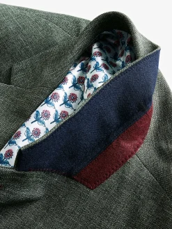 Green Slim Textured Suit Jacket