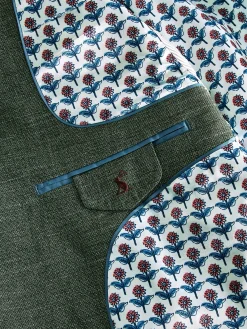 Green Slim Textured Suit Jacket