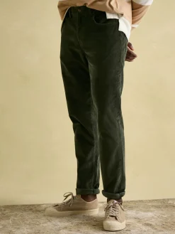 Green Straight Leg Corduroy Trousers