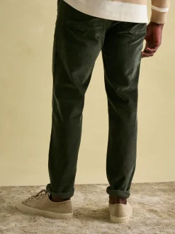 Green Straight Leg Corduroy Trousers