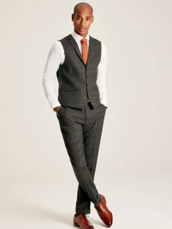 Green Window Pane Check Suit Waistcoat