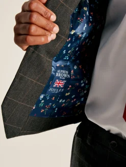 Green Window Pane Check Suit Waistcoat