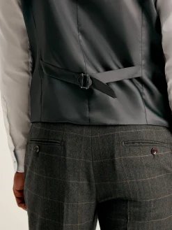 Green Window Pane Check Suit Waistcoat