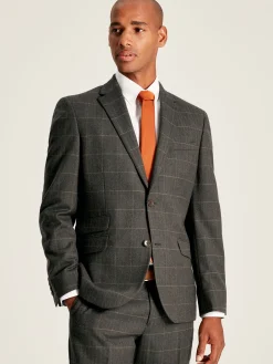 Green Window Pane Check Slim Fit Suit Jacket