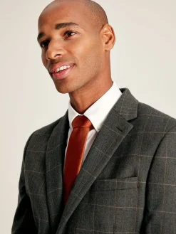 Green Window Pane Check Slim Fit Suit Jacket