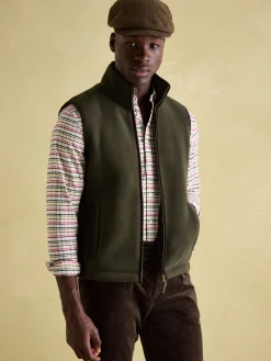 Greenfield Green Full Zip Fleece Gilet