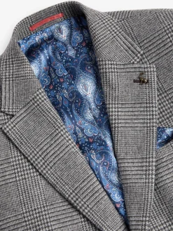 Grey Prince of Wales Check Slim Fit Blazer