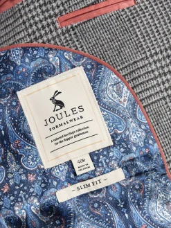 Grey Prince of Wales Check Slim Fit Blazer