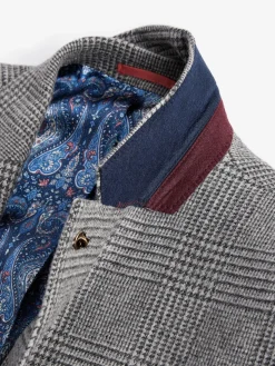 Grey Prince of Wales Check Slim Fit Blazer