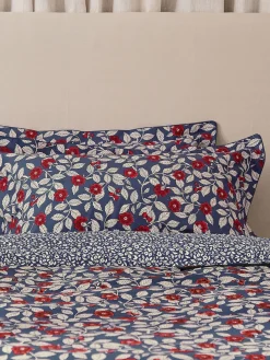 Grove Floral Set of 2 Blue 100% Cotton Standard Pillowcases