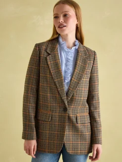 Hackmore Check Relaxed Fit Wool Blend Tweed Blazer