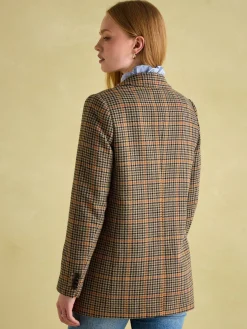 Hackmore Check Relaxed Fit Wool Blend Tweed Blazer