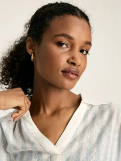 Hadley Blue Stripe Linen Polo Shirt