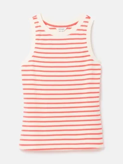 Harbour Cream & Coral Striped Jersey Vest