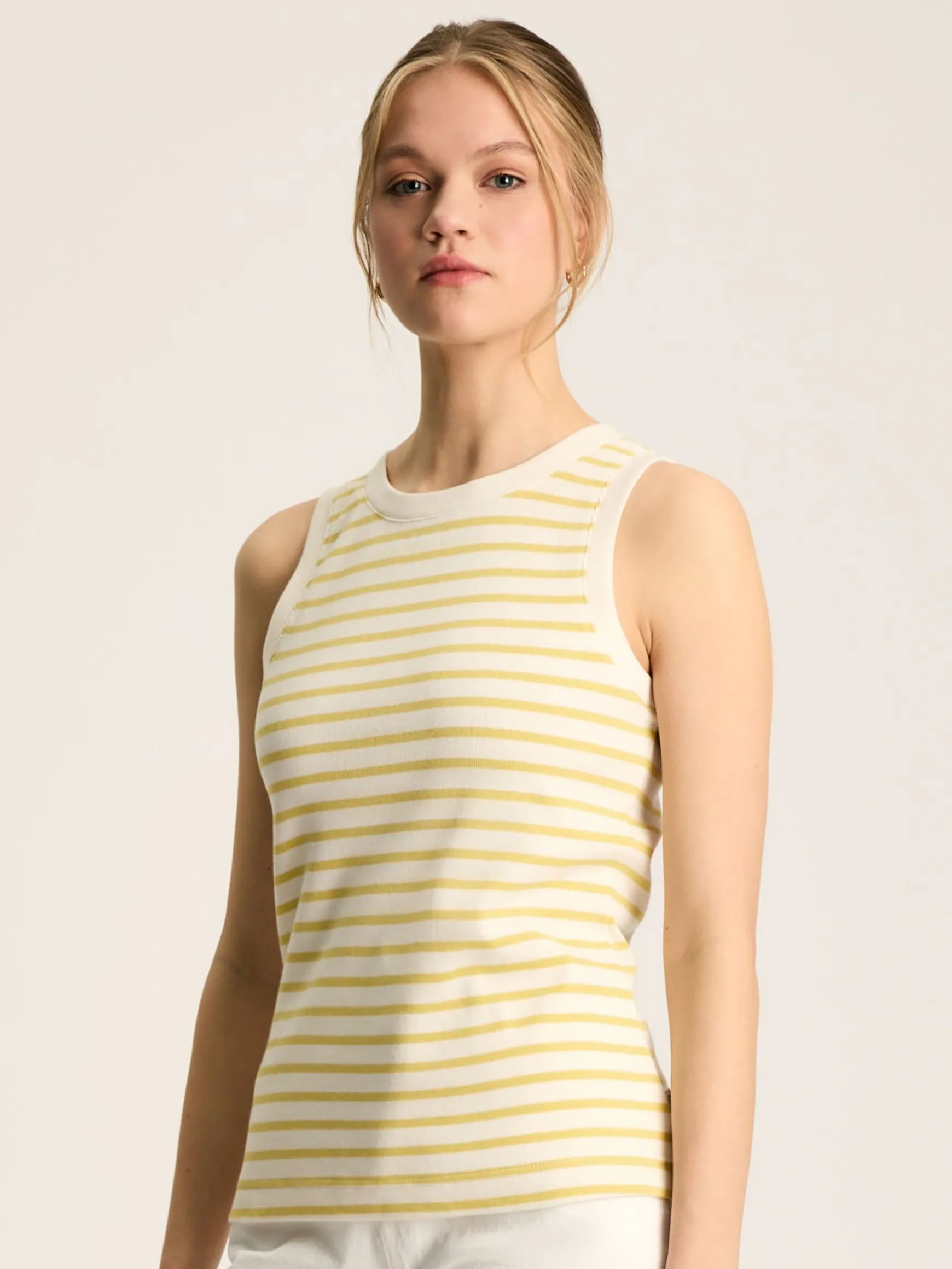 Harbour Cream & Yellow Striped Jersey Vest