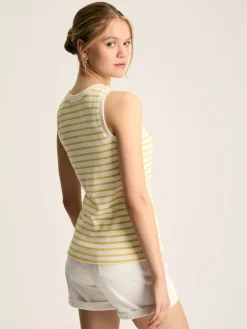 Harbour Cream & Yellow Striped Jersey Vest