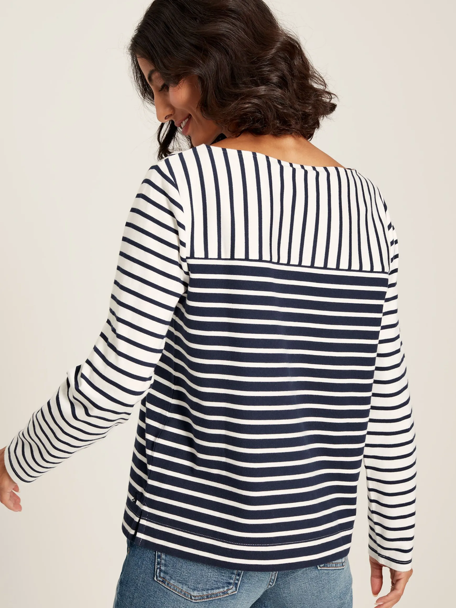 Harbour Navy Hotchpotch Long Sleeve Breton Top
