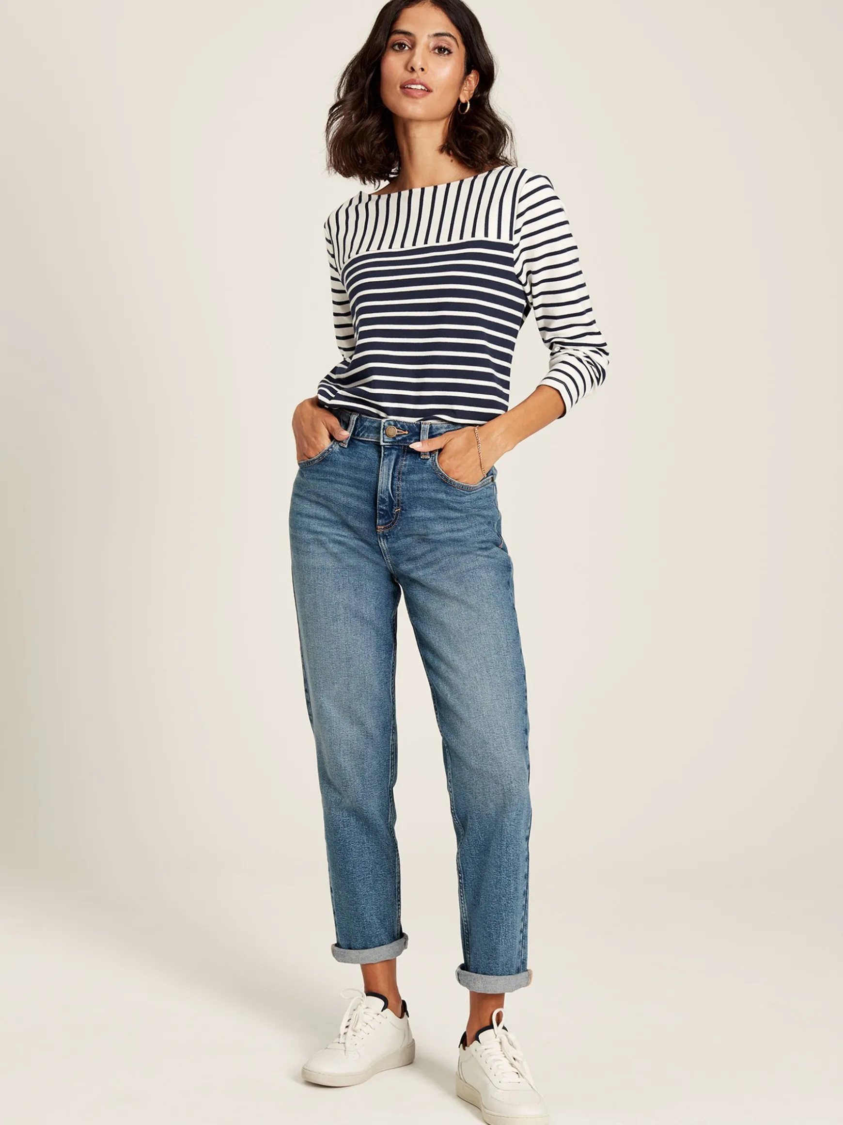 Harbour Navy Hotchpotch Long Sleeve Breton Top