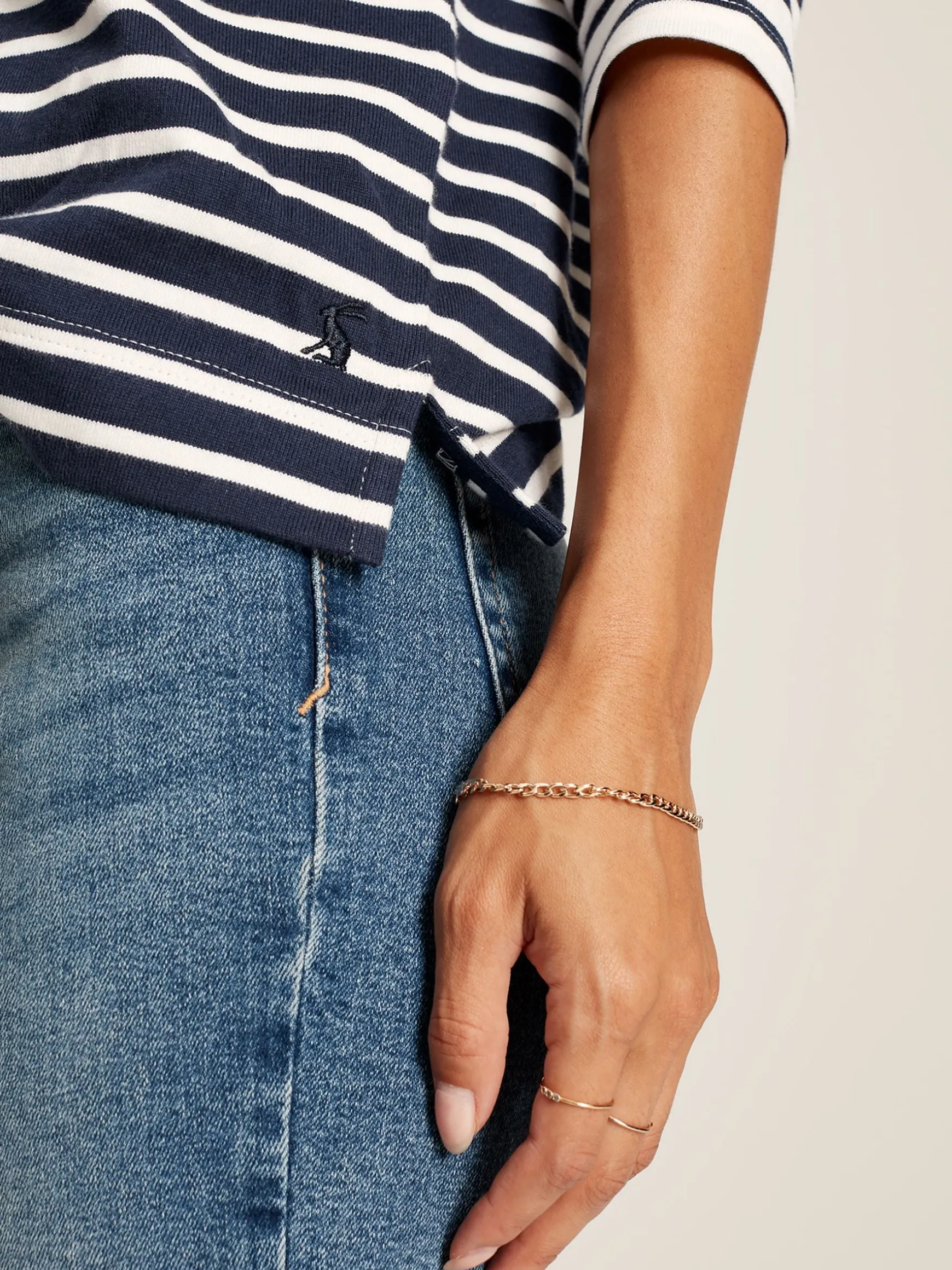 Harbour Navy Hotchpotch Long Sleeve Breton Top