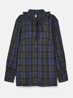 Harper Black Check Pussybow Tie Blouse