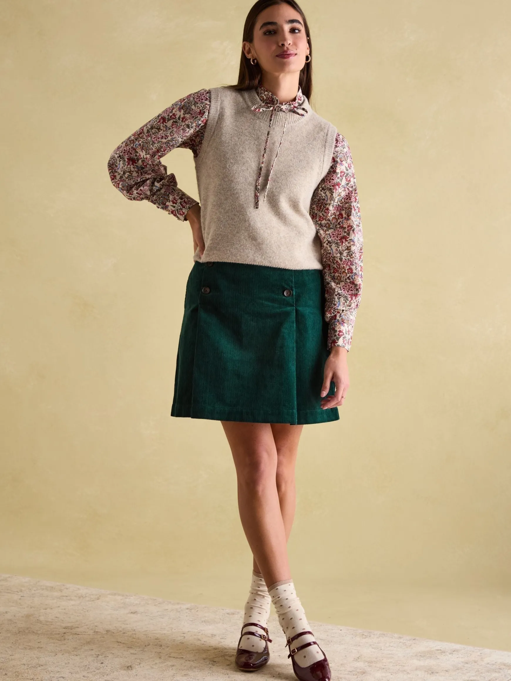 Harper Cream Floral Pussybow Tie Blouse