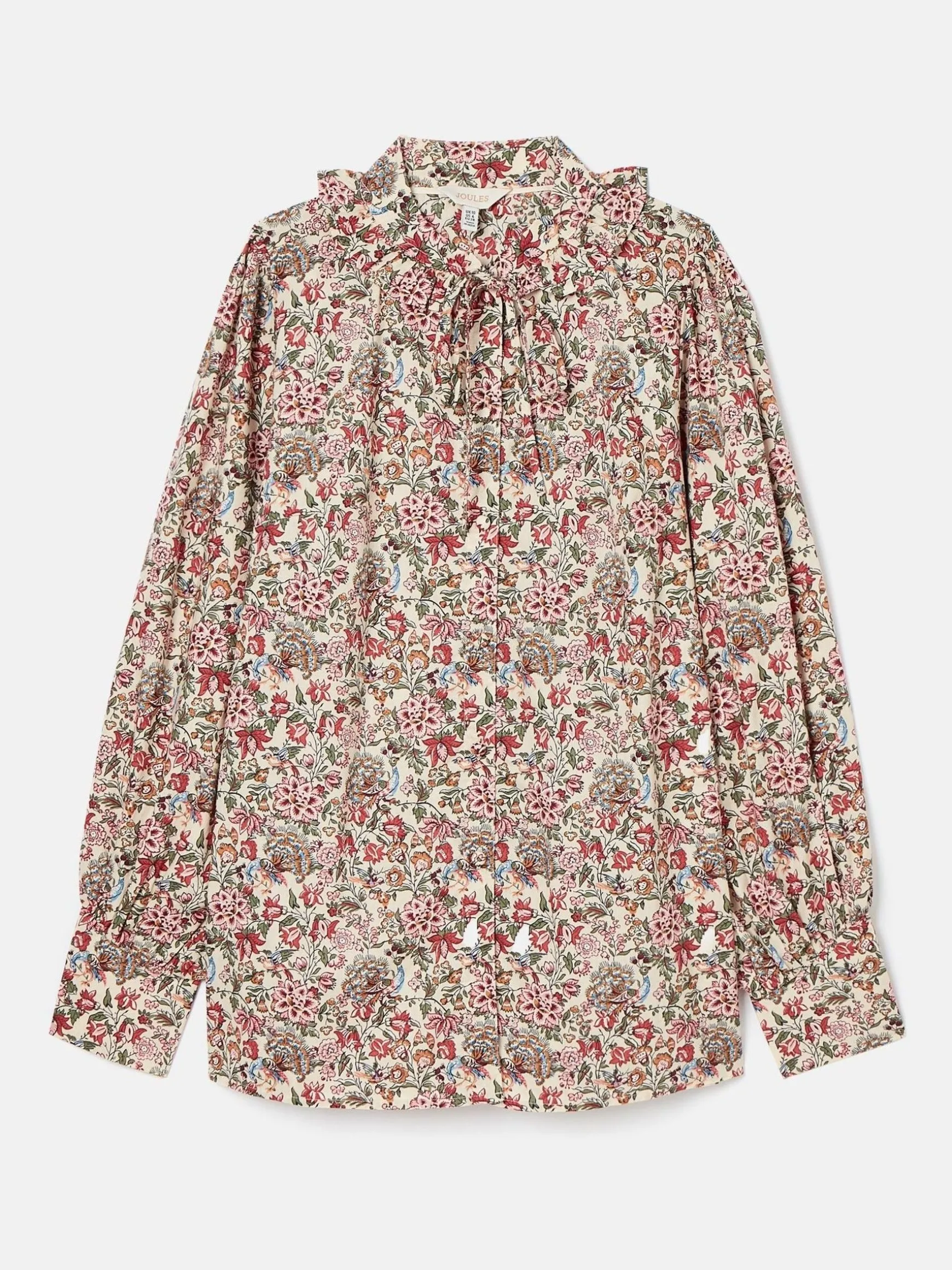Harper Cream Floral Pussybow Tie Blouse