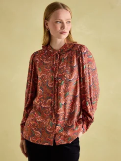 Harper Red Paisley Pussybow Tie Blouse