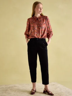 Harper Red Paisley Pussybow Tie Blouse