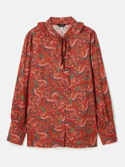 Harper Red Paisley Pussybow Tie Blouse