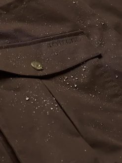 Harpsden Brown Waterproof Long Raincoat with Hood