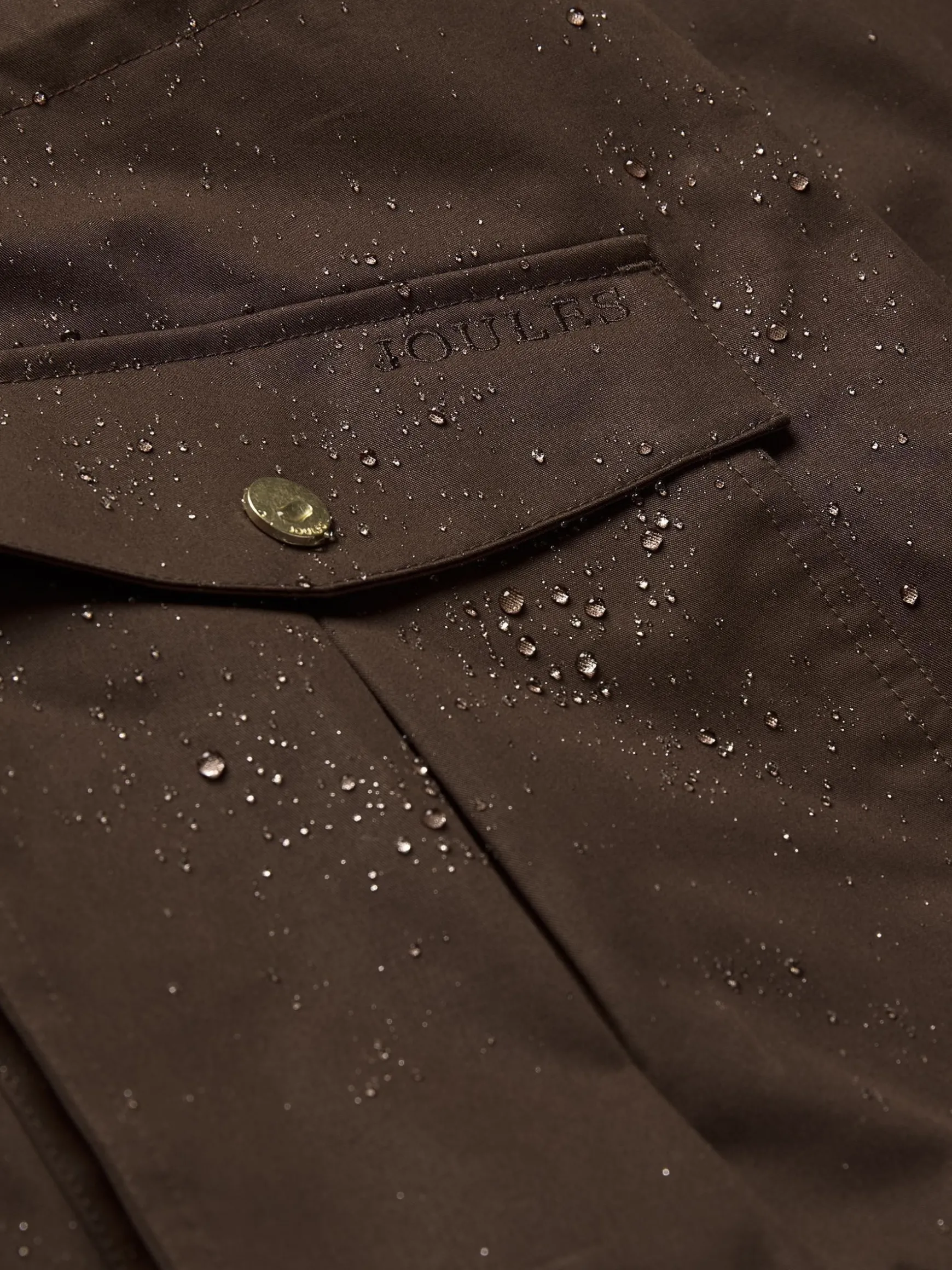 Harpsden Brown Waterproof Long Raincoat with Hood