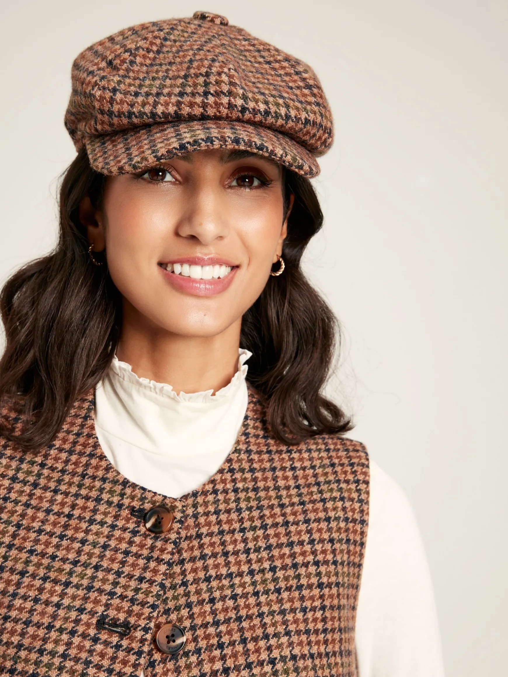 Harrogate Brown Tweed Baker Boy Hat