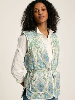 Hatfield Blue Paisley Cotton Quilted Gilet