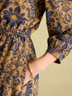 Hazel Brown Floral Jersey Shirt Dress