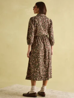 Hazel Khaki Green Jersey Shirt Dress