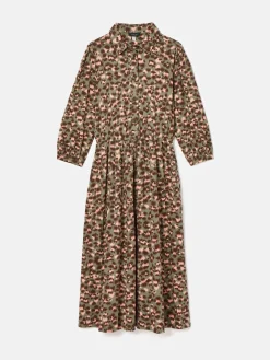 Hazel Khaki Green Jersey Shirt Dress