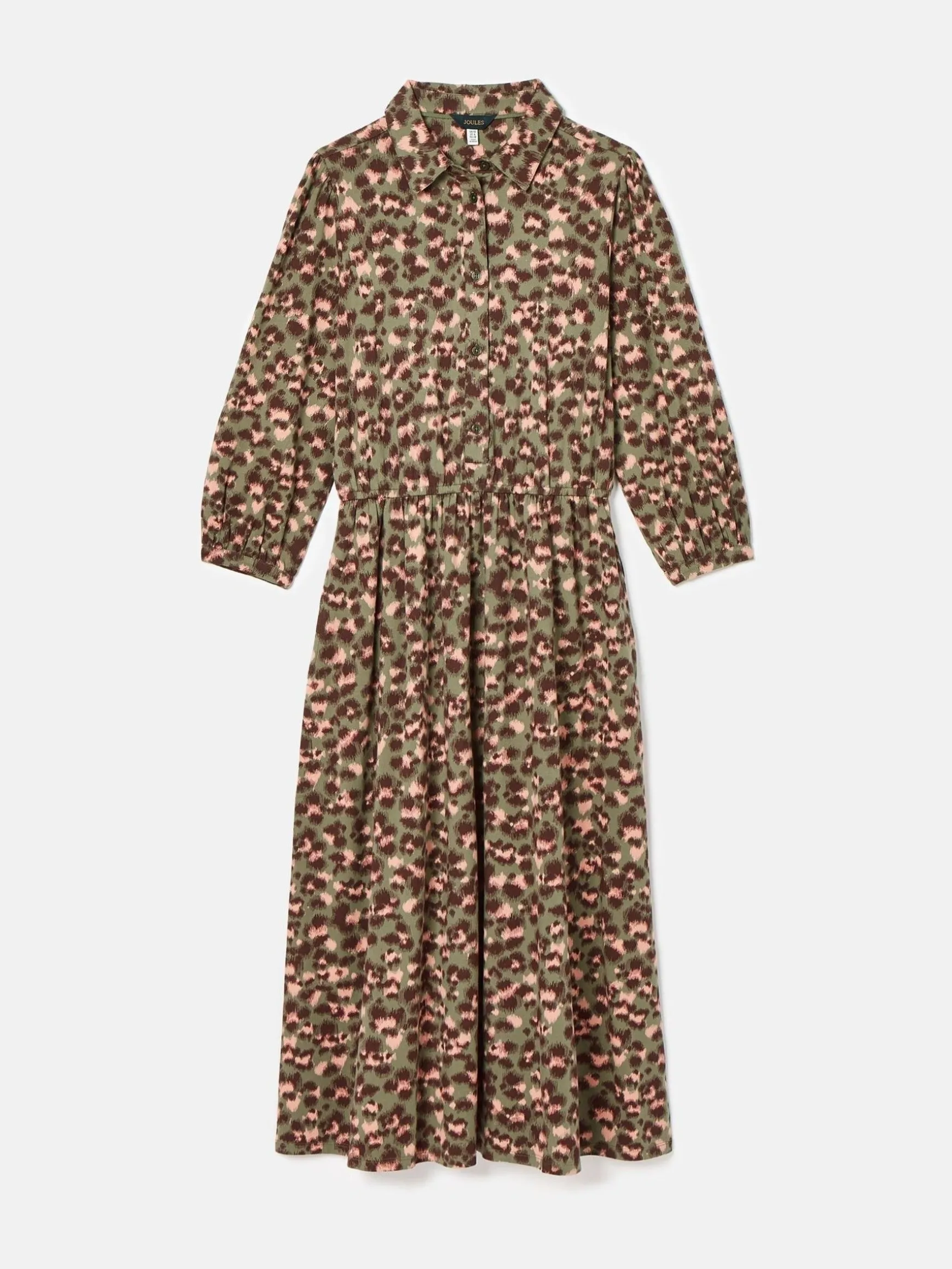 Hazel Khaki Green Jersey Shirt Dress