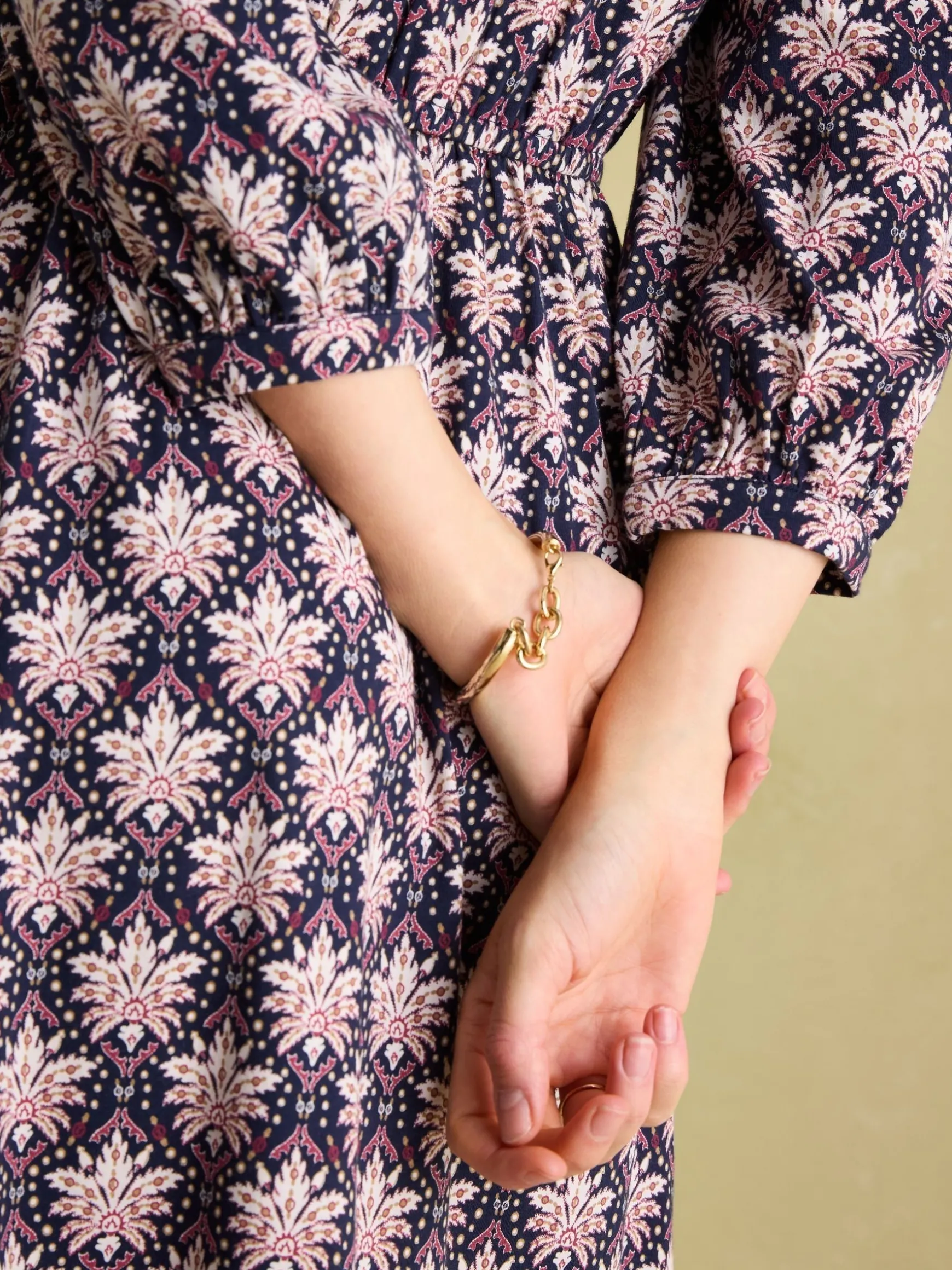 Hazel Navy and Pink Jersey Shirt Dress