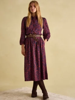 Hazel Red and Navy Jersey Shirt Dress