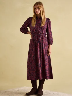 Hazel Red and Navy Jersey Shirt Dress