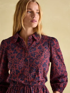 Hazel Red and Navy Jersey Shirt Dress