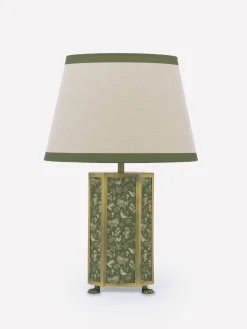 Helmingham Green Printed Claw Foot Table Lamp