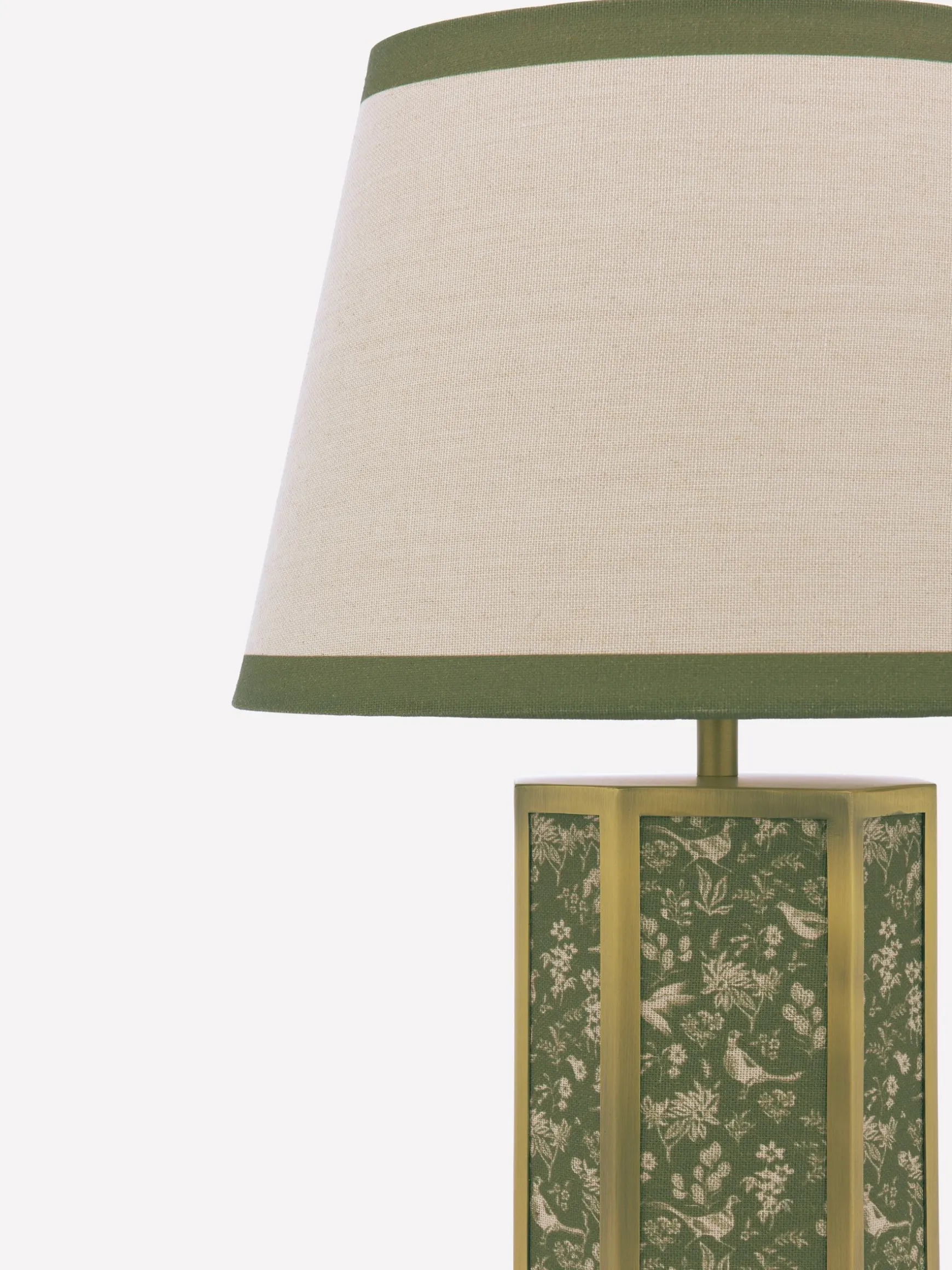 Helmingham Green Printed Claw Foot Table Lamp